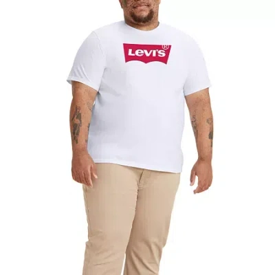 Levi 's Mens Crew Neck Short Sleeve Regular Fit Big And Tall Graphic T-shirt In White