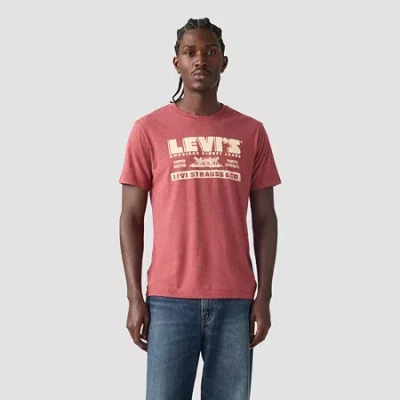 Levi 's Mens Crew Neck Short Sleeve Regular Fit Graphic T-shirt In Red