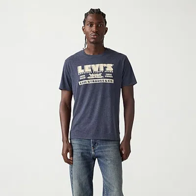 Levi 's Mens Crew Neck Short Sleeve Regular Fit Graphic T-shirt In Blue