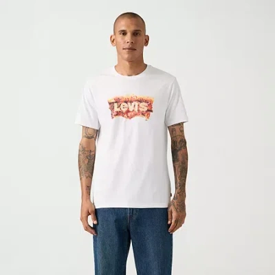 Levi 's Mens Crew Neck Short Sleeve Regular Fit Graphic T-shirt In White