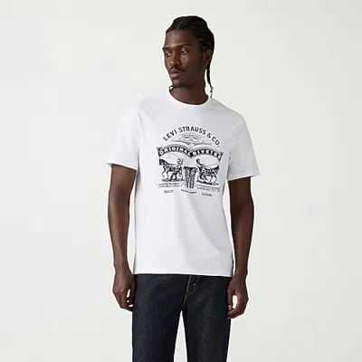 Levi 's Mens Crew Neck Short Sleeve Regular Fit Graphic T-shirt In White