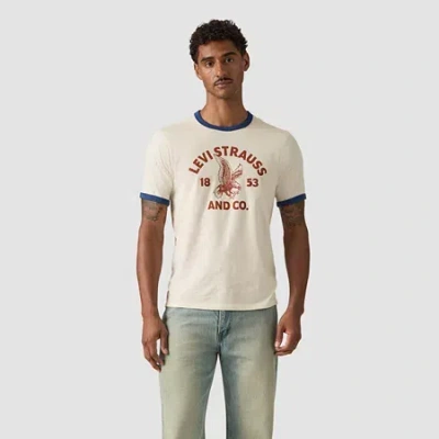 Levi 's Mens Crew Neck Short Sleeve T-shirt In White
