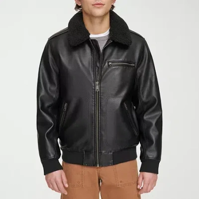 Levi 's Mens Faux Leather Midweight Jacket In Black