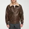 Levi 's Mens Faux Leather Midweight Jacket In Brown
