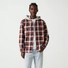 Levi 's Mens Hooded Long Sleeve Relaxed Fit Flannel Shirt In Brown