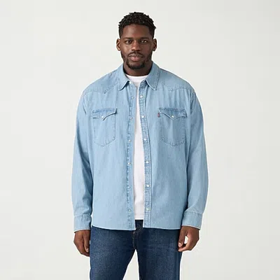 Levi 's Mens Long Sleeve Classic Fit Big And Tall Button-down Shirt In Blue