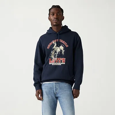 Levi 's Mens Long Sleeve Hoodie In Blue