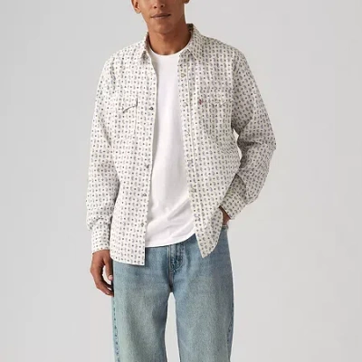 Levi 's Mens Long Sleeve Regular Fit Button-down Shirt In White
