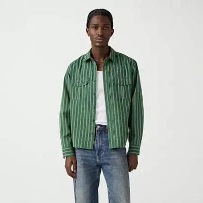 Levi 's Mens Long Sleeve Relaxed Fit Button-down Crop Shirt In Green