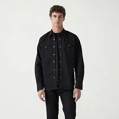Levi 's Mens Long Sleeve Western Shirt In Black