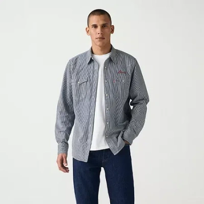 Levi 's Mens Long Sleeve Western Shirt In Blue