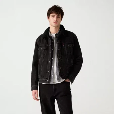 Levi 's Mens Sherpa Trucker Jacket In Black