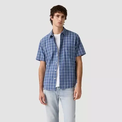 Levi 's Mens Short Sleeve Regular Fit Button-down Shirt In Blue