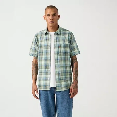 Levi 's Mens Short Sleeve Regular Fit Button-down Shirt In Green