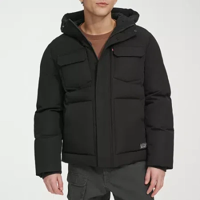 Levi 's Mens Water Resistant Heavyweight Puffer Parka In Black