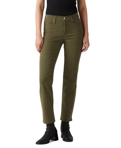 Levi's 314 Shaping Slimming Straight Leg Mid Rise Jeans In Olive Night
