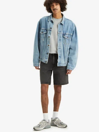 Levi's 468 Loose Denim Shorts In Washed Black