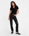 Levi's 501 '81 Jeans Women's 27 Black Cotton Denim Tapered Leg High-rise Jdm291 In Black