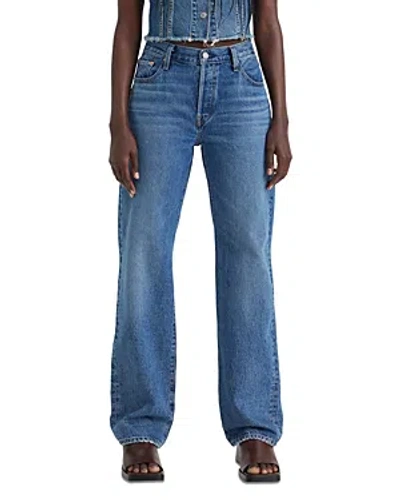 Levi's 501 90s High Rise Straight Jeans In Not My News Channel In Blue