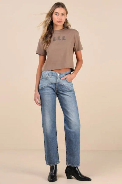 Levi's 501 '90s Medium Wash Denim Mid-rise Western Jeans In Blue