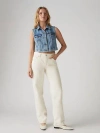 Levi's 501 High-rise Cropped Jeans In Ecru