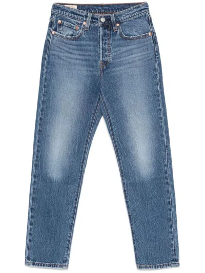 Levi's '501' Cropped Jeans In Blue Denim