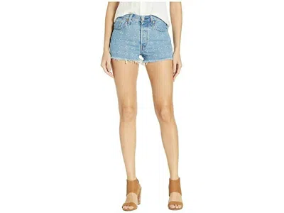 Levi's 501 High Rise Button Fly Fringe Dottie Jeans In Blue