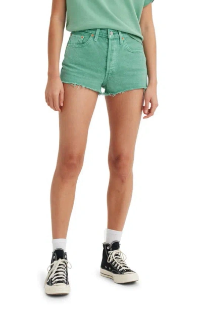 Levi's 501® High Waist Cutoff Denim Shorts In Dusty Beryl Green Short