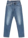 Levi's 501 Cropped Straight-leg High Rise Jeans In Blue