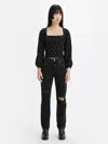Levi's 501 '81 Jeans Women's 27 Black Cotton Denim Tapered Leg High-rise Jdm291 In Black