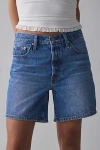 Levi's 501 Mid-thigh Cutoff Denim Short In Blue Beauty, Women's At Urban Outfitters