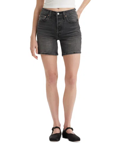 Levi's 501 Mid-thigh High Rise Straight Fit Denim Shorts In Case Close