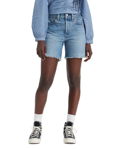 Levi's 501 Mid-thigh High Rise Straight Fit Denim Shorts In Take Off