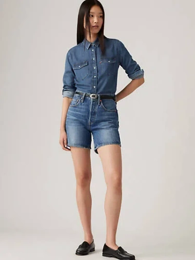 Levi's 501 Mid Thigh Shorts In Blue Beauty