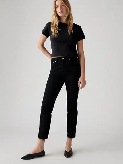 Levi's 501 Crop Jeans In Black Sprout