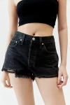 Levi's 501 Original Cutoff Denim Short In Black, Women's At Urban Outfitters