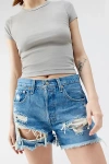 Levi's 501 Original Cutoff Denim Short In Tinted Denim, Women's At Urban Outfitters