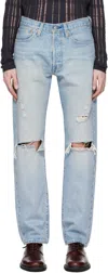 Levi's Blue 501 Original Fit Jeans In Gray