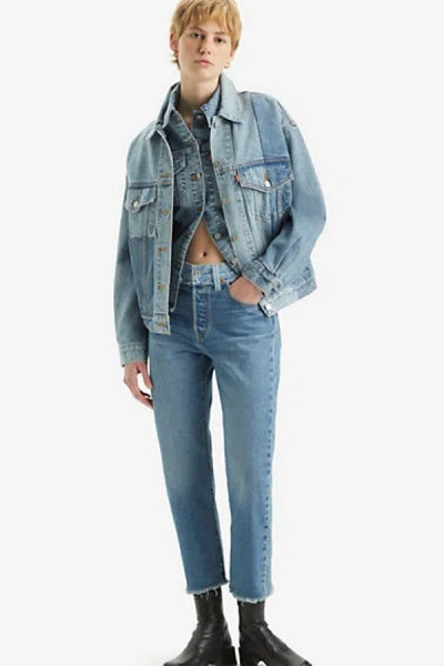 Levi's 501 Original Split Cropped Jeans In Blue