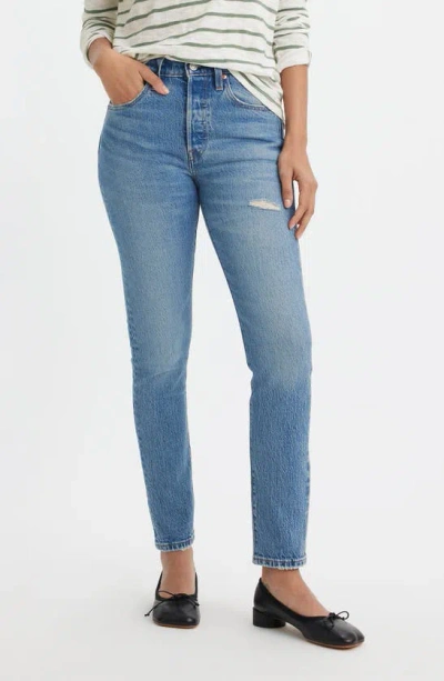 Levi's 501® Ripped High Waist Skinny Jeans In Historically Blue