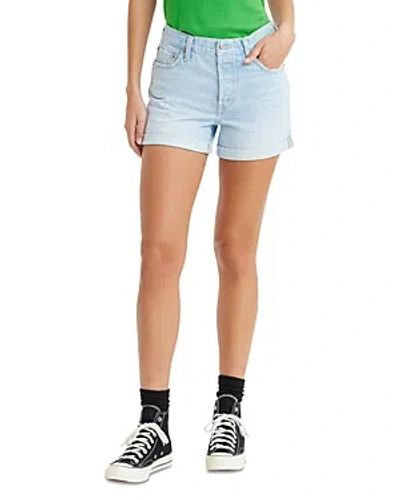 Levi's 501 Rolled Denim Shorts In Blu