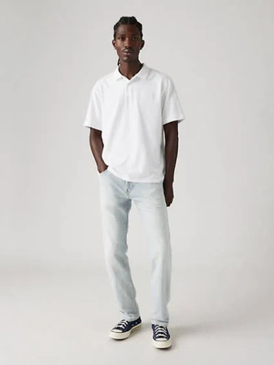 Levi's 502 Taper Fit Linen+ Denim Men's Jeans 40x30 In Pale Moonlight