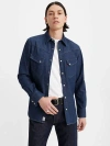 Levi's 54 Longhorn Western Shirt Chambray In Dark Indigo Rinse