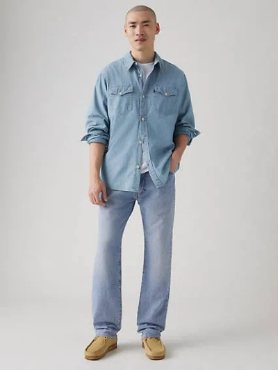 Levi's 555 Relaxed Straight Lightweight Linen+ Denim Jeans In Call Me Again