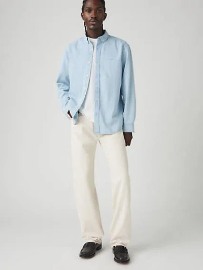 Levi's 555 Relaxed Straight Lightweight Linen+ Denim Jeans In Ecru Fusion