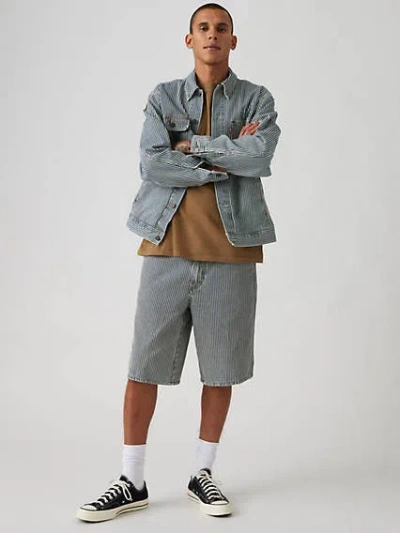 Levi's 568 Loose Carpenter Shorts In Aged Rr Stripe