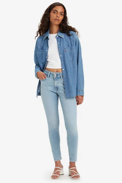 Levi's 711 Double Button Skinny Jeans In Blue