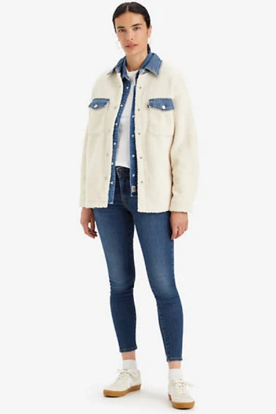 Levi's 711 Double Button Skinny Jeans In Blue