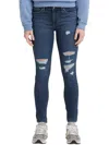 LEVI'S 711 WOMENS MID-RISE DESTROYED SKINNY JEANS