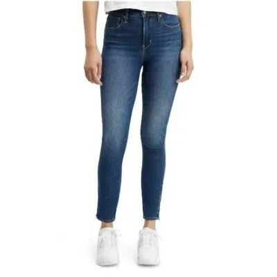 Levi's 721 High Rise Denim Ankle Zip Medium Wash Skinny Jeans In Blue